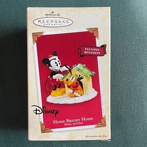 Hallmark Vintage 2003 Home Bright Home Mickey and Pluto Bobblehead Ornament